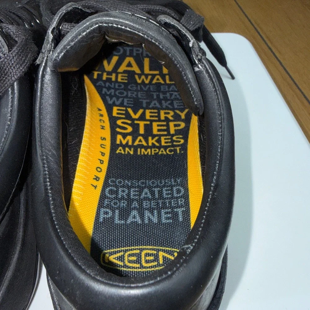 Keen Austin Mens Black Leather Oxford Casual Walking Shoes 1002990 Size 12